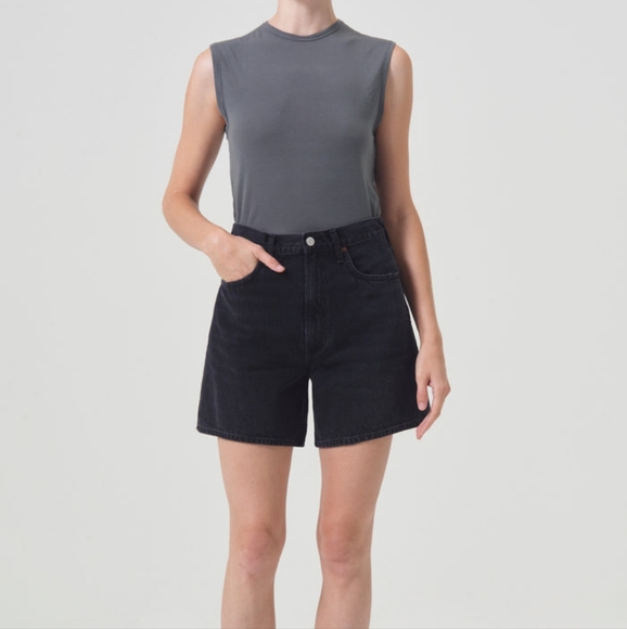 Agolde Stella high waist / rise shorts in Bat size 27 nwts - Picture 1 of 5